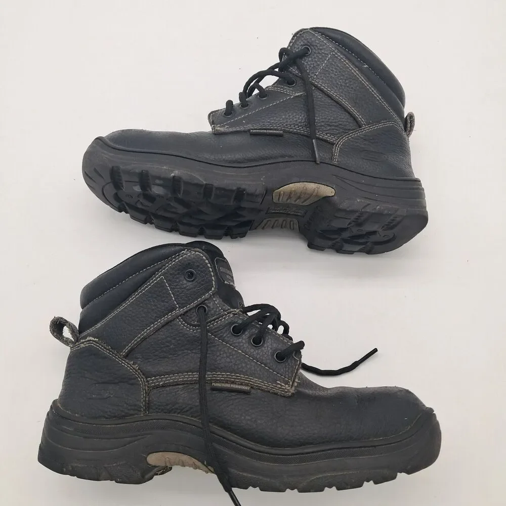 Skechers Steel Toe Boots Men's 10 Slip Resistant Puncture Resistant Work Boots